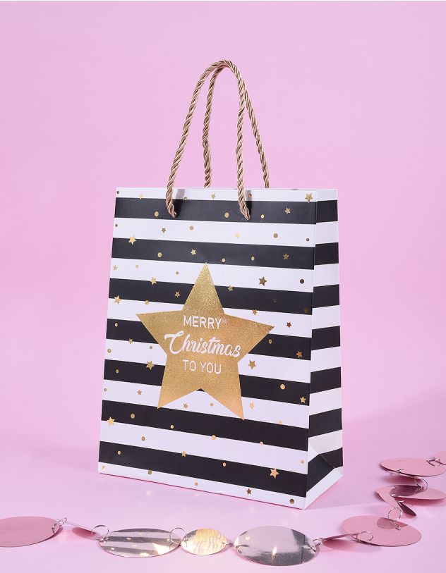 Пакет подарунковий 18 х 23 х 8см з різдвяним принтом | 266431-21-XX - A-SHOP