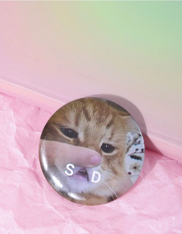 Брошка з принтом котика | 266163-22-XX - A-SHOP