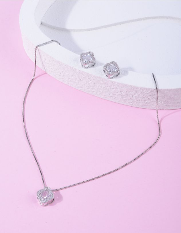 Комплект із сережок та підвіски на шию з кулоном у вигляді конюшини | 264648-05-XX - A-SHOP