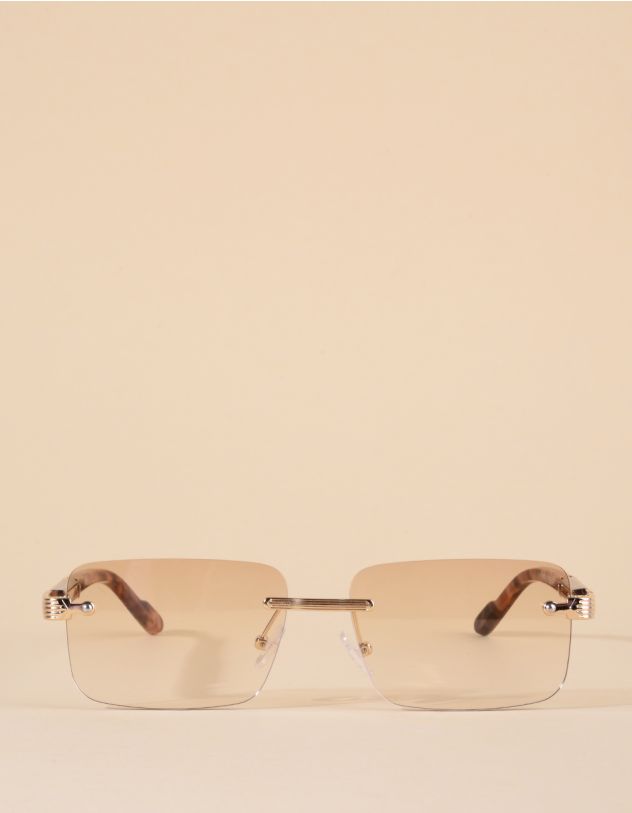 Окуляри від сонця прямокутні з фурнітурою на дужках | 266797-34-XX - A-SHOP