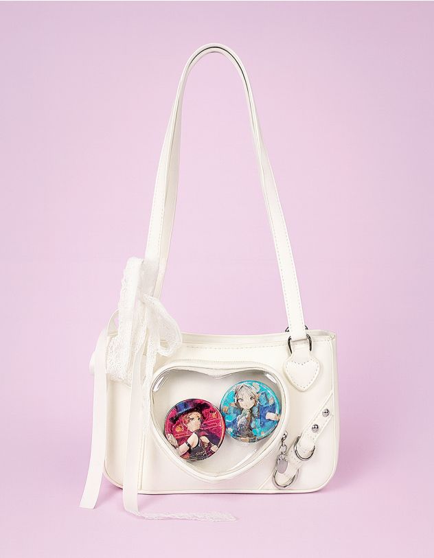 Сумка на плече з мереживним бантом та кишенею у вигляді серця | 264788-01-XX - A-SHOP