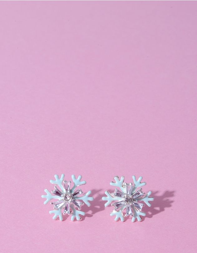 Сережки пусети  у вигляді сніжинки | 261786-18-XX - A-SHOP