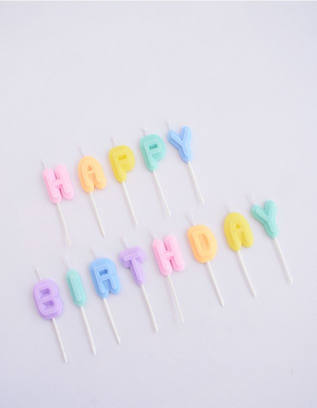 Свічки для торту з написом Happy Birthday | 253231-21-XX - A-SHOP