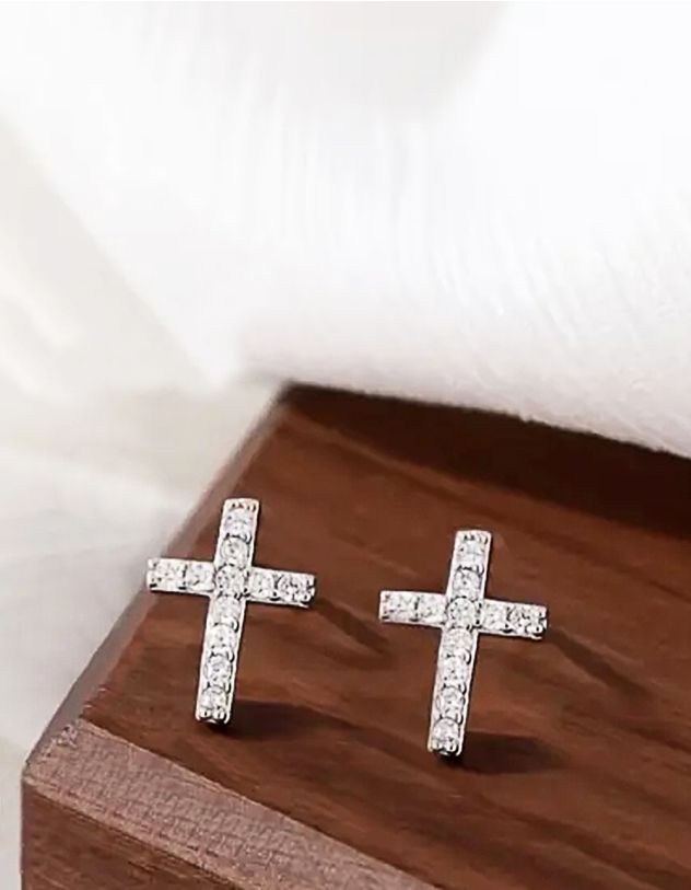 Сережки пусети хрести | 264548-05-XX - A-SHOP