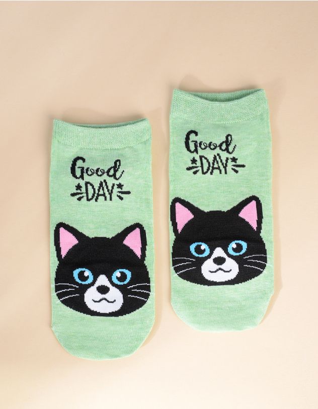 Шкарпетки з принтом котика | 259966-37-71 - A-SHOP