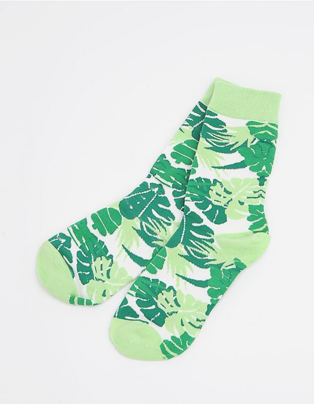 Шкарпетки з принтом листя | 250251-20-XX - A-SHOP