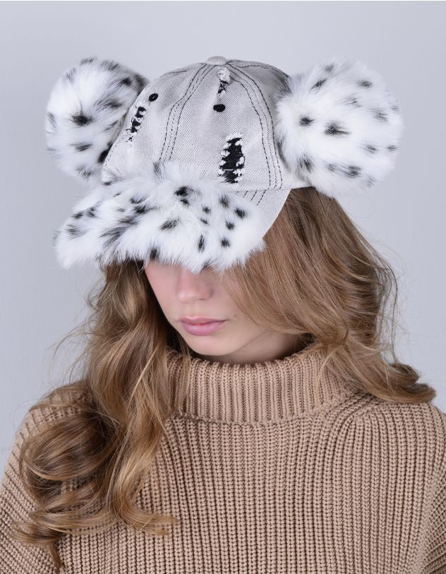 Бейсболка рвана з хутром | 263930-11-XX - A-SHOP