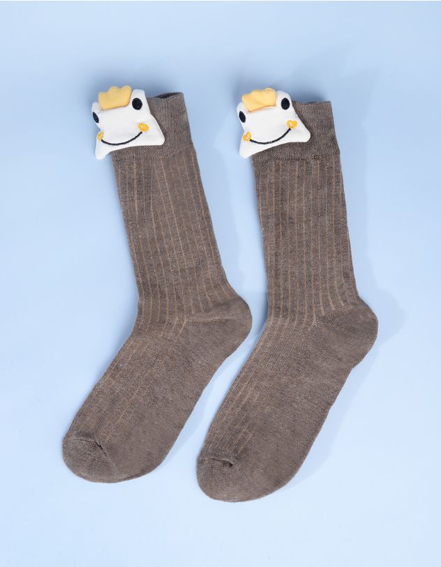 Шкарпетки у рубчик з жабкою | 255880-12-71 - A-SHOP