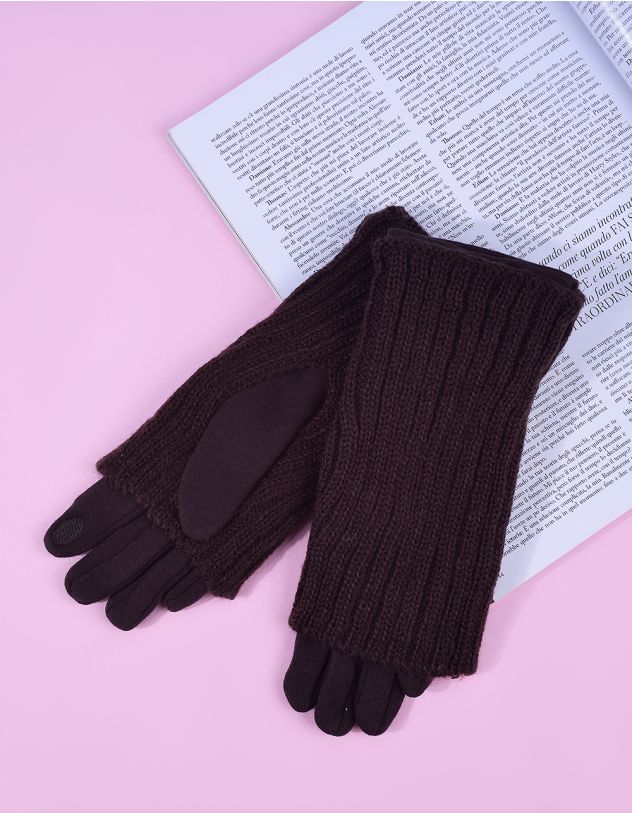 Рукавички з мітенками у рубчик | 265569-33-XX - A-SHOP