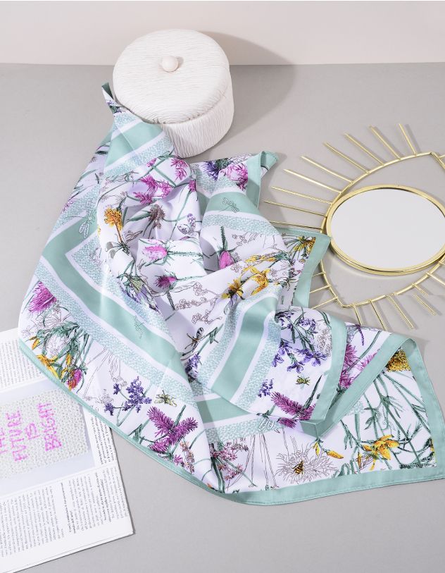 Хустка на шию з принтом квітів | 264632-32-XX - A-SHOP