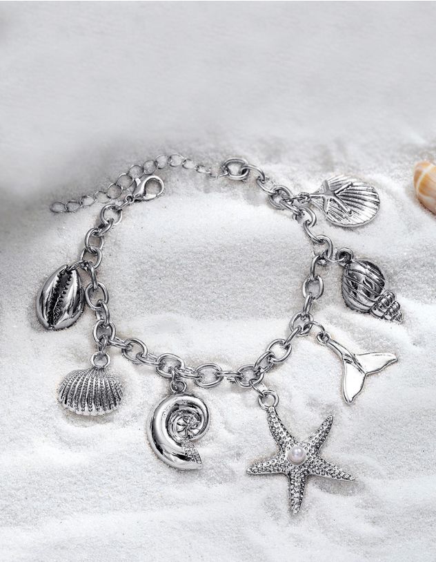 Браслет на руку із ланцюжка з підвіскою у вигляді мушлі | 266345-05-XX - A-SHOP