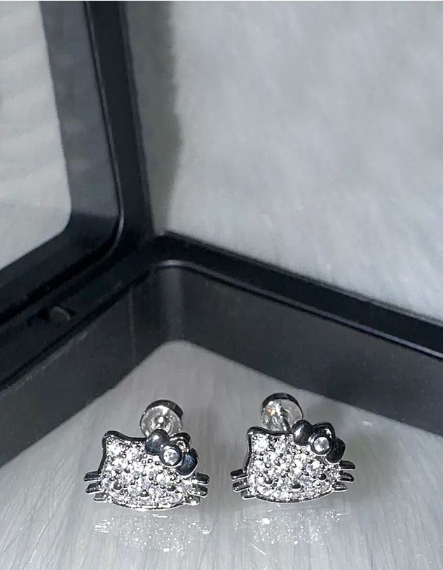 Сережки пусети у вигляді Кітті | 263395-05-XX - A-SHOP
