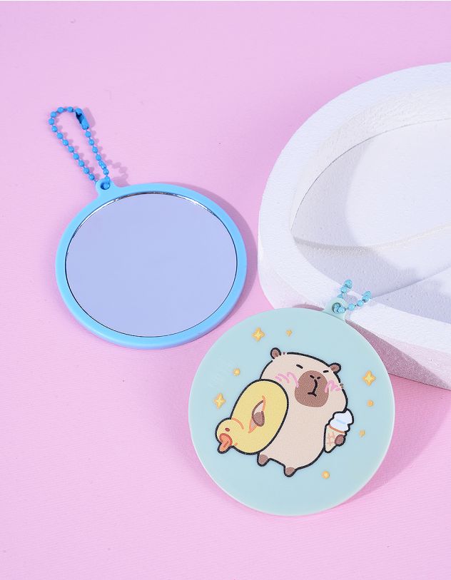 Дзеркало кишенькове з принтом капібари | 263752-21-XX - A-SHOP