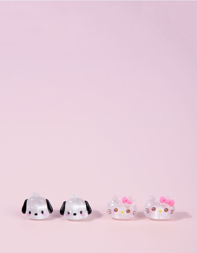 Сережки пусети у наборі у вигляді персонажа аніме Куромі та Мелоді | 259308-01-XX - A-SHOP