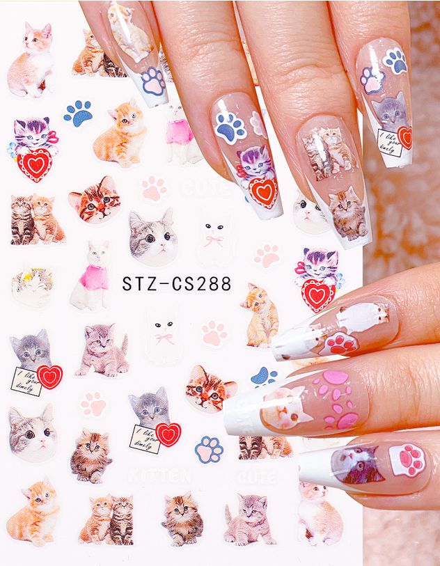 Наліпки на нігті з зображенням котика | 266420-11-XX - A-SHOP