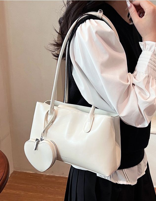 Сумка на плече з монетницею у вигляді серця | 265688-40-XX - A-SHOP