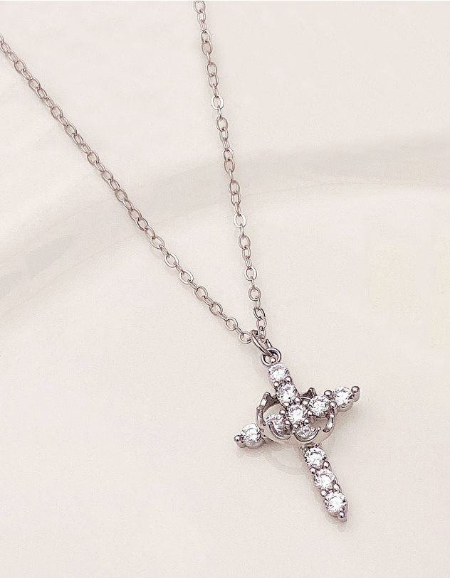 Підвіска на шию з короною на хресті | 267494-05-XX - A-SHOP