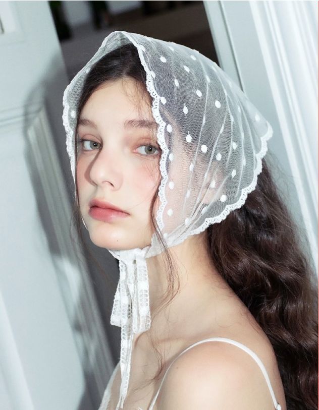 Хустка мереживна у горошок | 266275-01-XX - A-SHOP