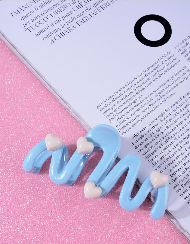 Заколка для волосся крабік з серцями | 264002-18-XX - A-SHOP