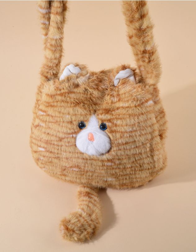 Сумка шопер хутряна у вигляді кота | 262718-41-XX - A-SHOP