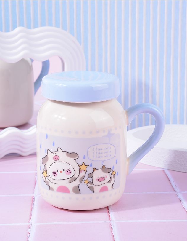Чашка 500мл з принтом котика та корівки | 264534-18-XX - A-SHOP