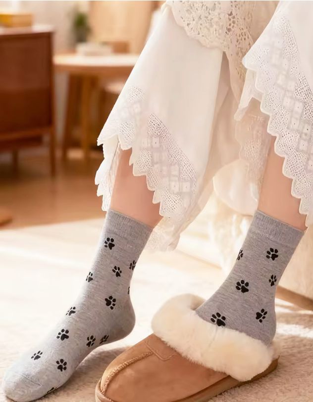 Шкарпетки з принтом лапки | 265390-11-XX - A-SHOP