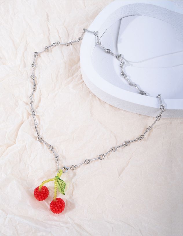 Підвіска на шию з кулоном у вигляді вишні із бісеру | 266070-15-XX - A-SHOP