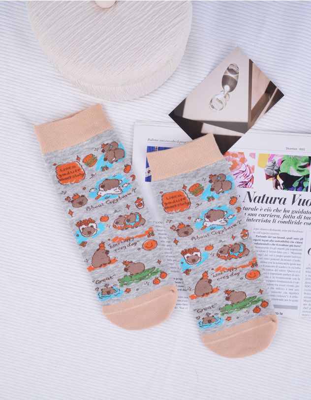 Шкарпетки з принтом капібари | 264773-11-XX - A-SHOP