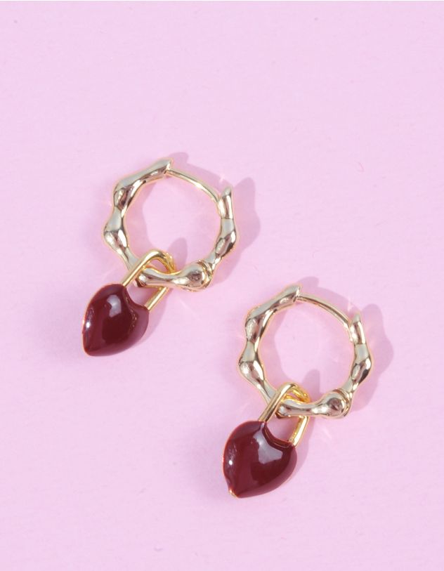 Сережки з серцями | 264727-55-XX - A-SHOP