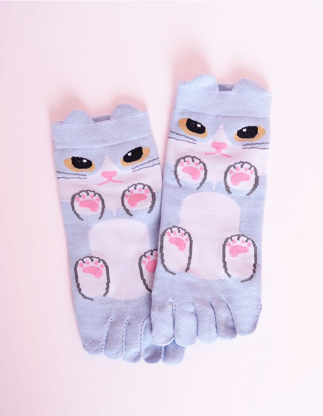 Шкарпетки з принтом кішки | 254055-18-08 - A-SHOP