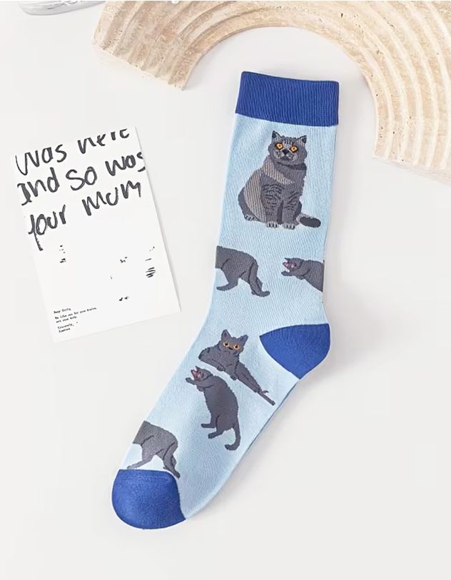 Шкарпетки з принтом котика | 264745-18-XX - A-SHOP