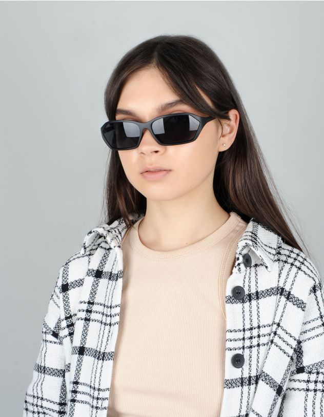 Окуляри сонцезахисні вузькі з тонкими дужками | 255936-02-XX - A-SHOP