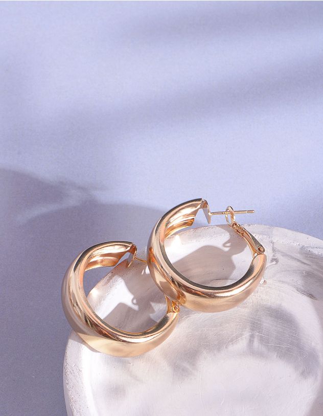 Сережки кільця широкі з глянцевим покриттям | 256037-04-XX - A-SHOP