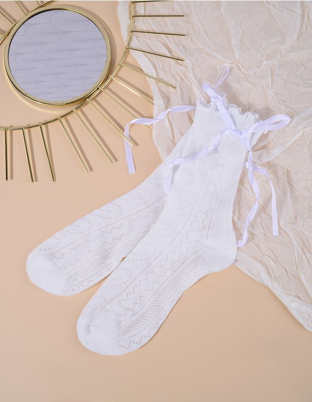 Шкарпетки з бантом перфоровані | 264976-01-XX - A-SHOP