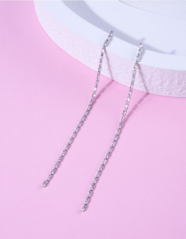 Сережки довгі зі стразами | 265165-05-XX - A-SHOP
