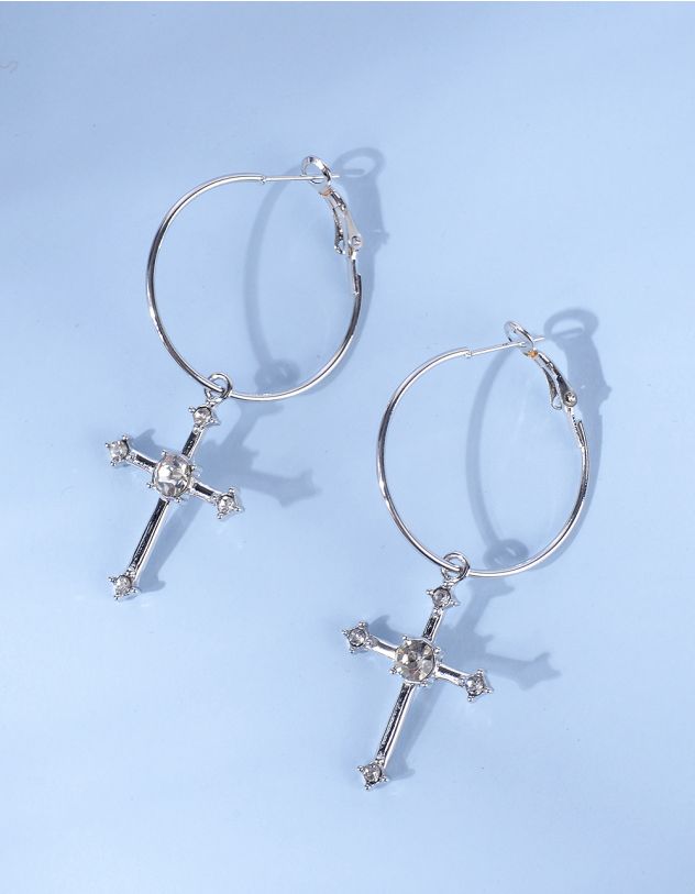 Сережки кільця з хрестами | 259679-05-XX - A-SHOP