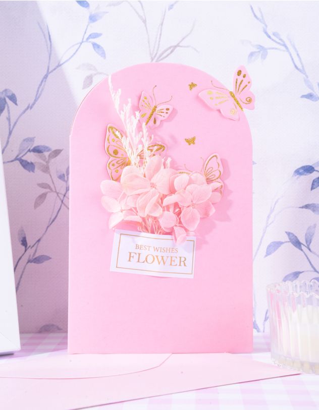 Листівка з квітами та метеликами | 263174-14-XX - A-SHOP