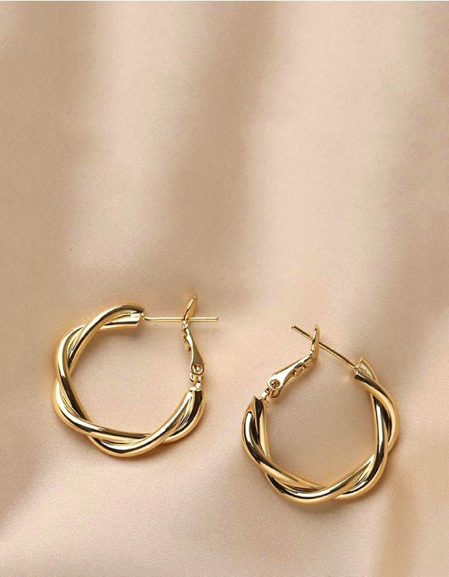 Сережки кільця плетені | 263842-04-XX - A-SHOP