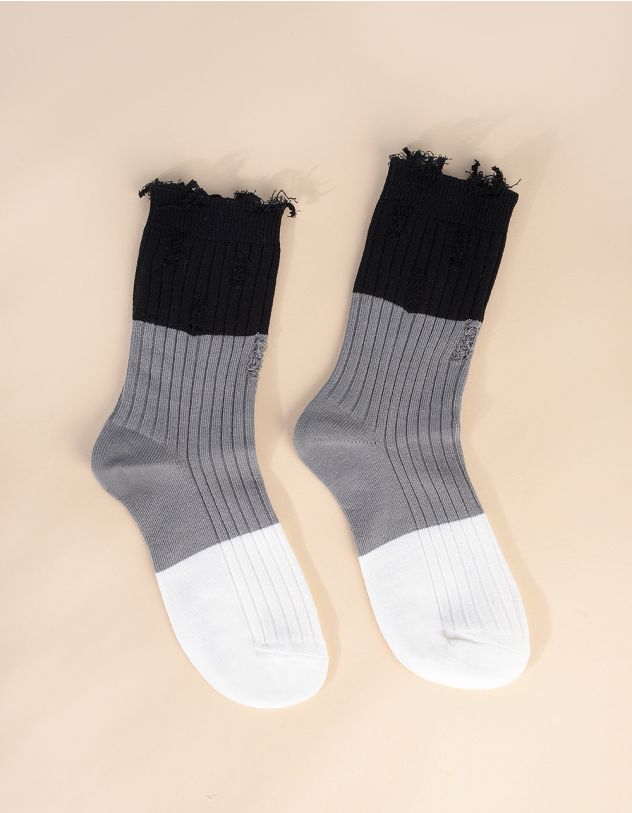 Шкарпетки рвані триколірні | 259072-11-08 - A-SHOP