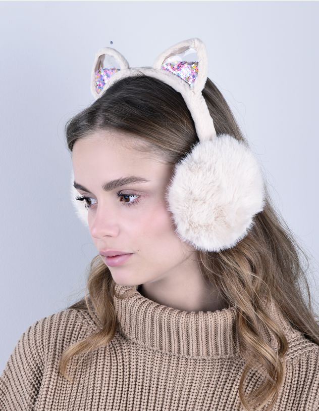 Навушники хутряні з вушками | 262264-22-XX - A-SHOP