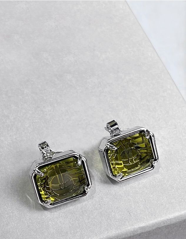 Сережки пусети  з кристалом | 262968-62-XX - A-SHOP