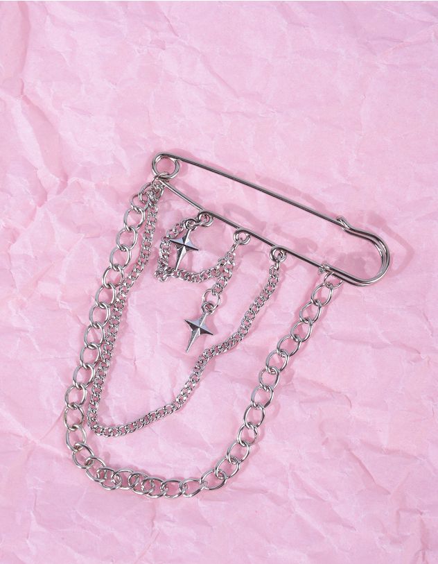 Брошка булавка з зірками на  ланцюжках | 266885-05-XX - A-SHOP