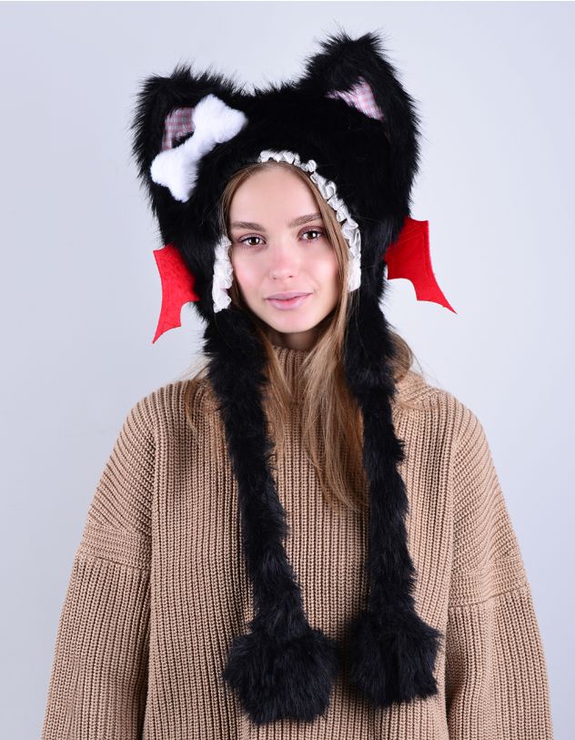 Звірошапка з крилами та мереживом | 263785-02-XX - A-SHOP