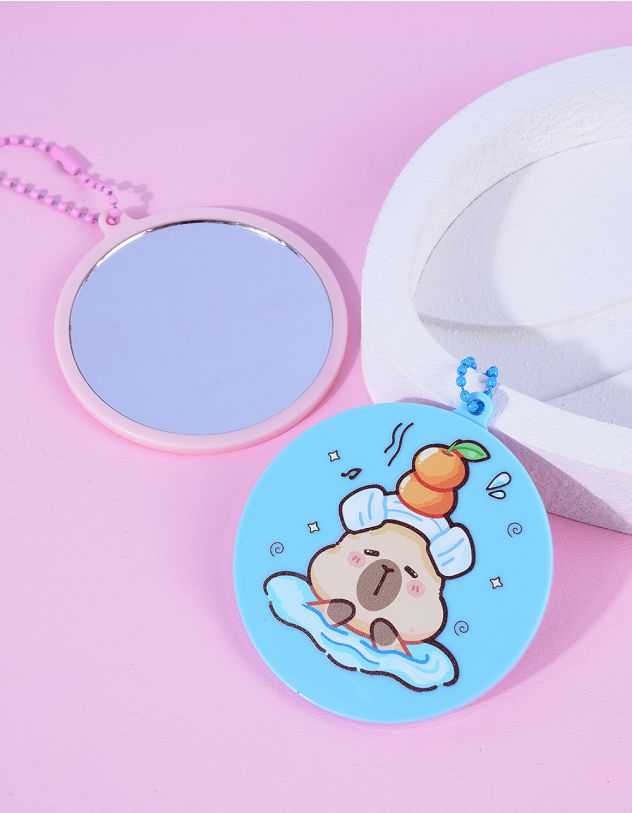 Дзеркало кишенькове з принтом капібари | 263752-18-XX - A-SHOP