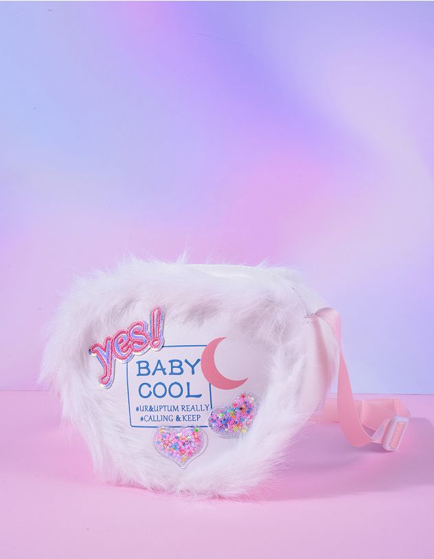 Сумка через плече хутряна у вигляді серця | 265119-01-XX - A-SHOP