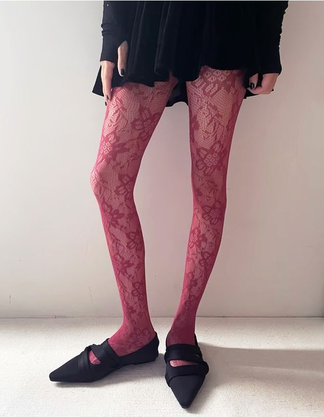 Колготки мереживні з квітами | 264996-27-XX - A-SHOP