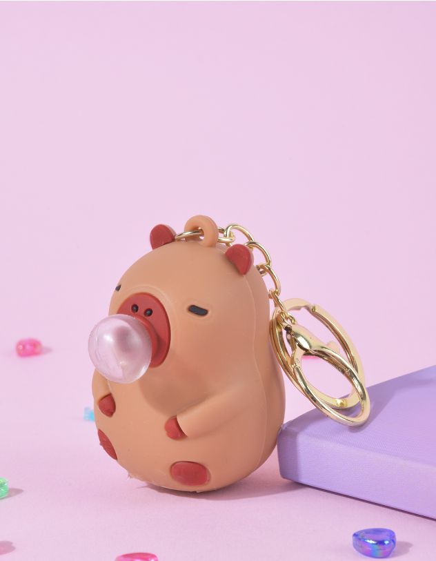 Брелок антистрес у вигляді капібари з бульбашкою | 263746-39-XX - A-SHOP