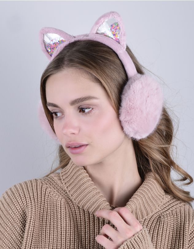 Навушники хутряні з вушками | 262264-71-XX - A-SHOP