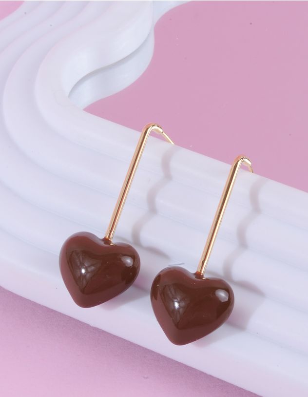 Сережки подовжені з серцями | 262052-12-XX - A-SHOP