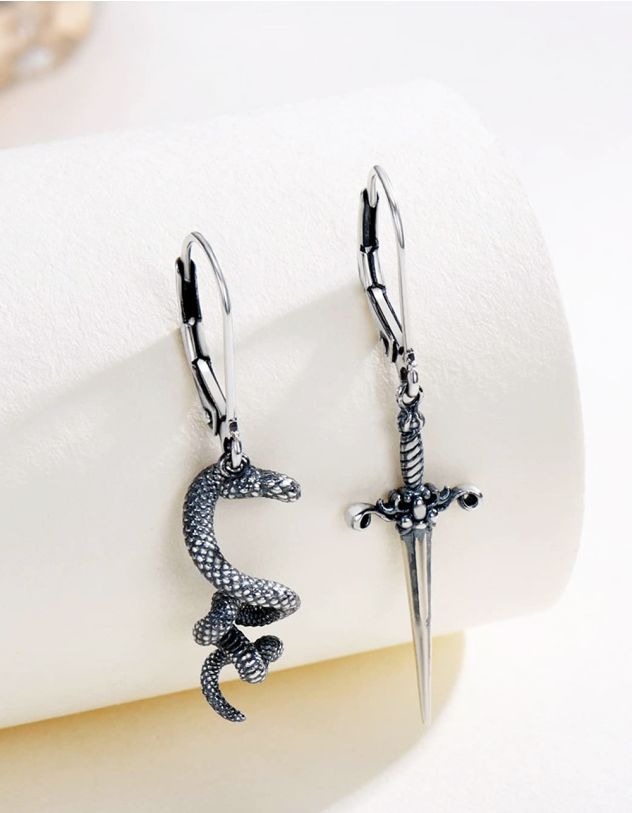 Сережки у вигляді змії та кинджала | 264078-10-XX - A-SHOP